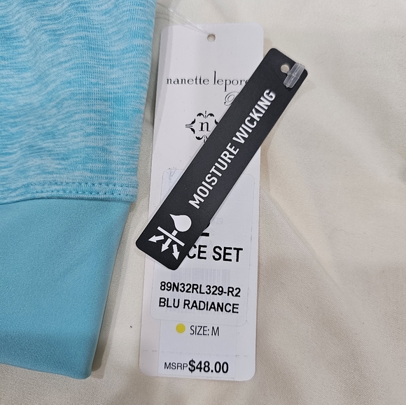 NWT Nanette Lepore "Play" Medium Blu Radiance Activewear Set - Picture 9 of 10